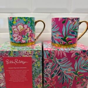 Lily Pulitzer 4 never used tropical mugs